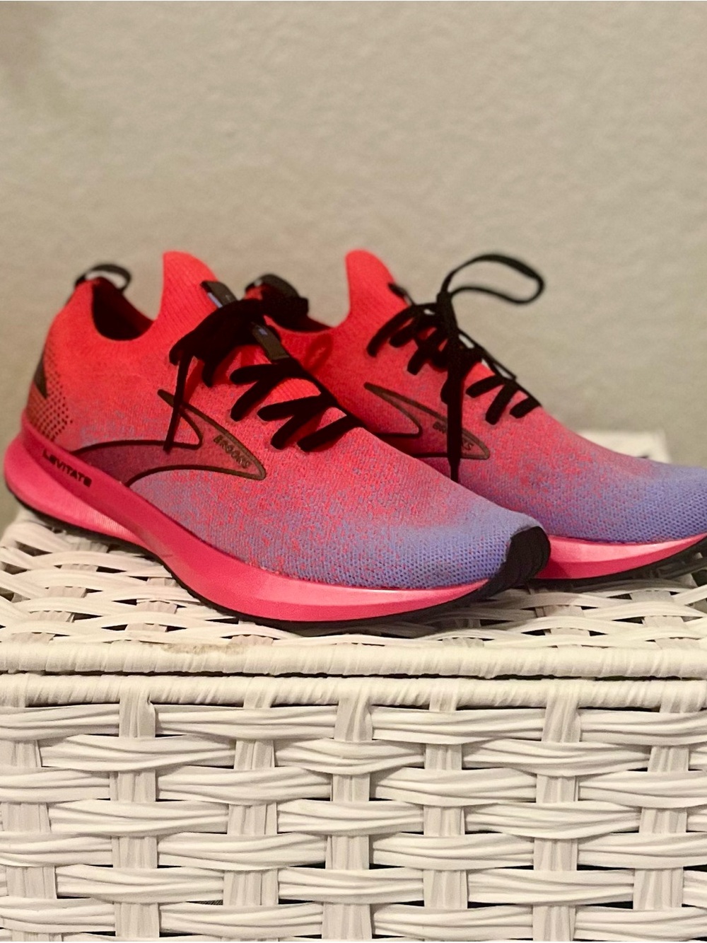 Brooks Women’s Pink to Purple Gradient Knit Running Sneakers